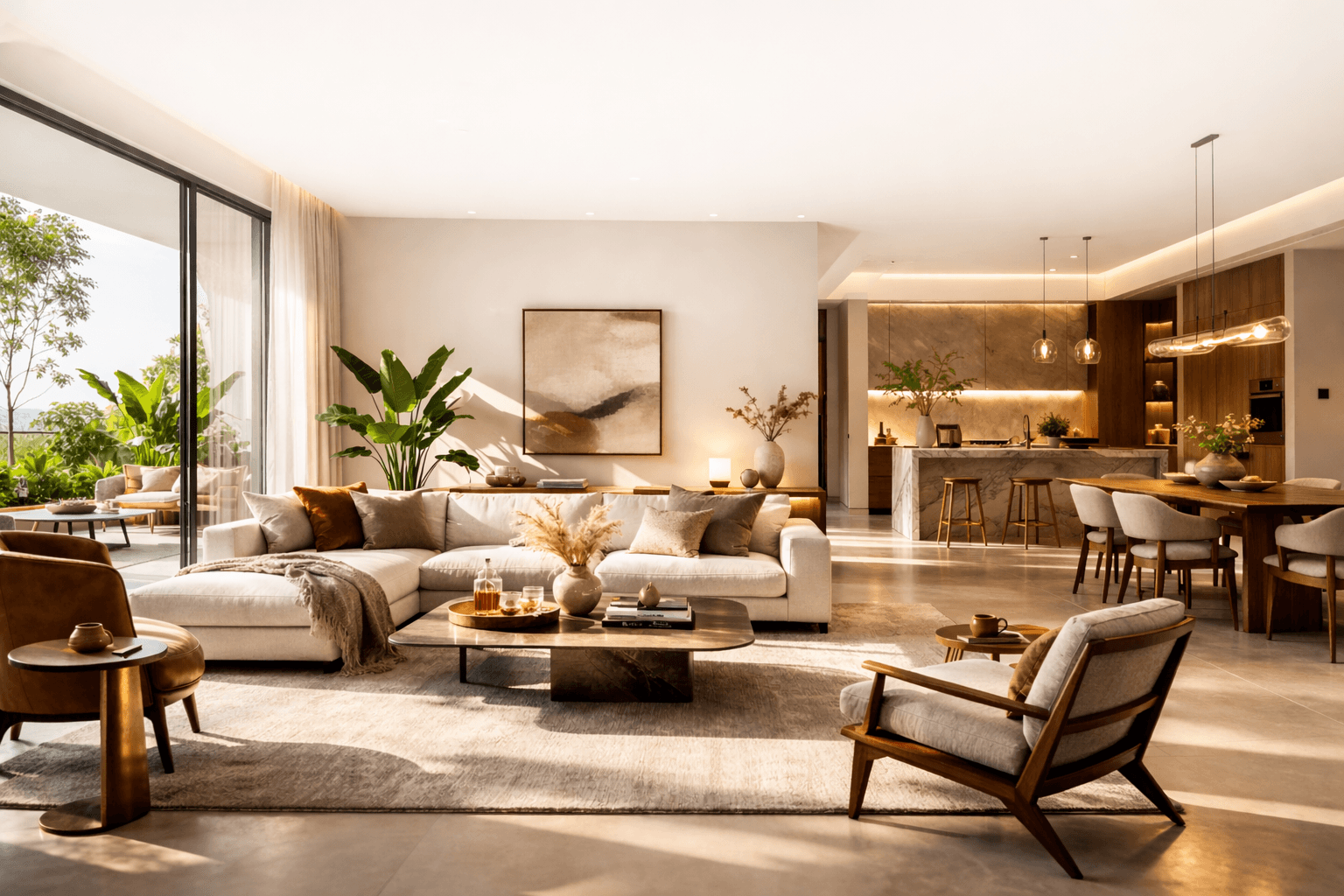 Luxury living room by Vishwakarma Interior
